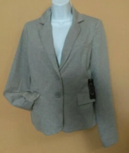 Wet Seal Womens Gray Pocketed Lined Long Sleeve One Button Blazer Jacket Medium - Picture 1 of 11