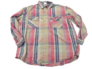 Vtg Jnco Mens Large Flannel Shirt Long Sleeve Button Up Plaid Grunge Distressed  - Picture 1 of 8