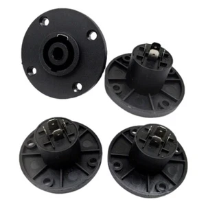4 Pole Round Female Panel Mount Socket Twist Lock Speaker Speakon Connector - Picture 1 of 7