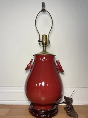 Lámpara de tarro con cabeza de ciervo sangre de buey chino Foto 1 de 4