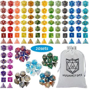 140Pcs DND Dice Set Dungeons and Dragons Polyhedral Dice RPG Table Games - Picture 1 of 7