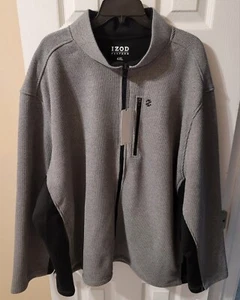 IZOD Perform Stretch Mens Jacket Gray Full Zip NEW Size 4XL XXXXL Big & Tall  - Picture 1 of 7