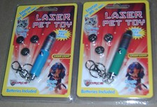 2 Pet Laser Red Light Beam Pointer Chaser Toy Dog Cat Chasing On Key Chain Dogs
