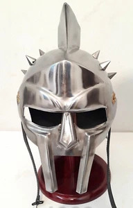 Roman Gladiator Helmet Maximus Spiked Armor M Steel Helmet Halloween Costume - Picture 1 of 6