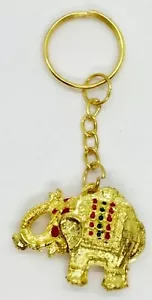 Keyring Elephant Gold Animal Lover Doll Pattern Scotch Sewing Charm Decor - Picture 1 of 4