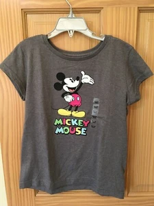 NWT Disney Store Mickey Mouse Girls T Shirt Tee Top Gray 7/8, 10/12 - Picture 1 of 1