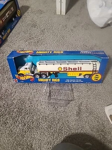 MATTEL Hot Wheels Mighty Rigs Shell Oil Tanker semi ARCO Toys NIB - Picture 1 of 11