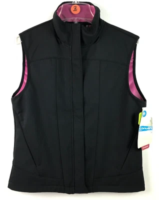 COLUMBIA преобразовать Елена Trail Boardwear жилет черный/розовый флис подкладка женщин Sz L - Изображение 1 из 4