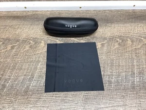Vogue Zipper Black Clam Shell Zip Eyewear Eyeglasses Sunglasses Case - Picture 1 of 10