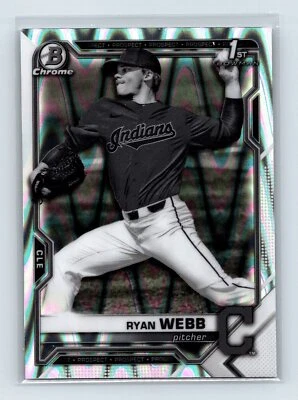 Ryan Webb 2021 Bowman Draft #BDC-57 Chrome Black & White RayWave Refractor - Image 1 of 2