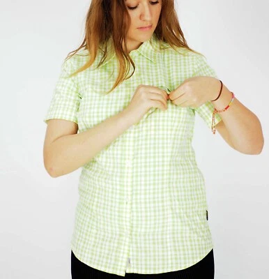 Camisa de verano ligera a cuadros verde loro 1401641 Jack Wolfskin Flaming para mujer Foto 1 de 4