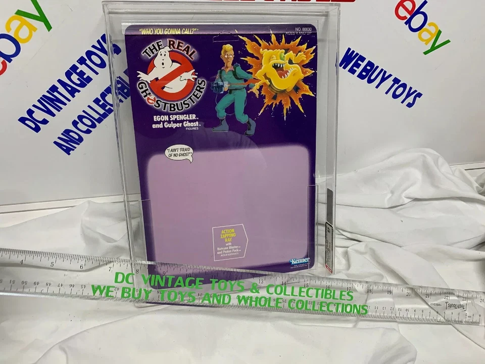The Real Ghostbusters Egon Spengler 1st Series White Text 1986 Kenner AFA 85