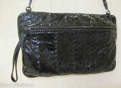 NWT BOTTEGA VENETA Snakeskin CROSS BODY WRISTLET CLUTCH PURSE BAG  - Image 1 of 4