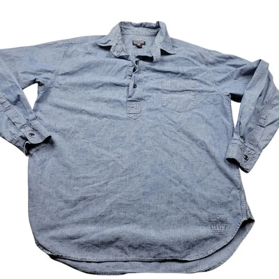 Ralph Lauren Polo Jeans Co Camisa Para Hombres Mediana Azul Denim Western 3/4 Botones  Foto 1 de 4