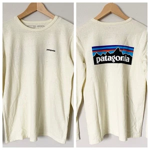 Patagonia Women's Long Sleeve P-6 Logo Responsibili-Tee Birch White Small NWT - Picture 1 of 10