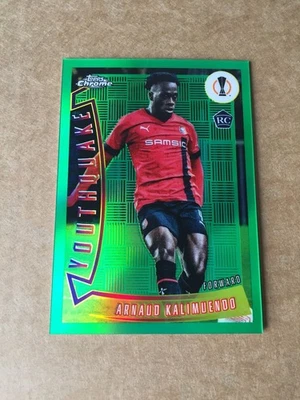 2022-23 Topps Chrome Arnaud Kalimuendo Rookie RC Youthquake Green 92/99 Rennais - Image 1 of 2