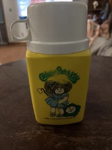 Vintage 1983 Cabbage Patch Kids Yellow Thermos Appalachian Artworks 8oz - Picture 1 of 2