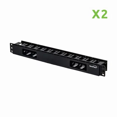 Horizontal Rack Mount 19-Inch Cable Management Raceway 1U 2-Inches deep 2 Pack - Image 1 of 4