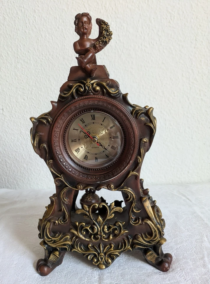 Nette dekorative Kaminuhr, Quartzwerk SHINFUKU, Pendel - Bild 1 von 4