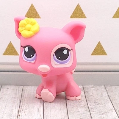 Littlest Pet Shop #1549 Pink Baby Pig Petriplet Piglet Purple Eyes Authentic LPS - image 1 of 4