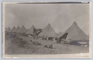WWI era military camp grounds Tents velox RPPC 1914 - Picture 1 of 2