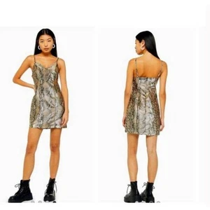 Vestido Topshop Estampado Serpiente Correa Espagetti Talla 6 Nuevo con Etiquetas - Imagen 1 de 8