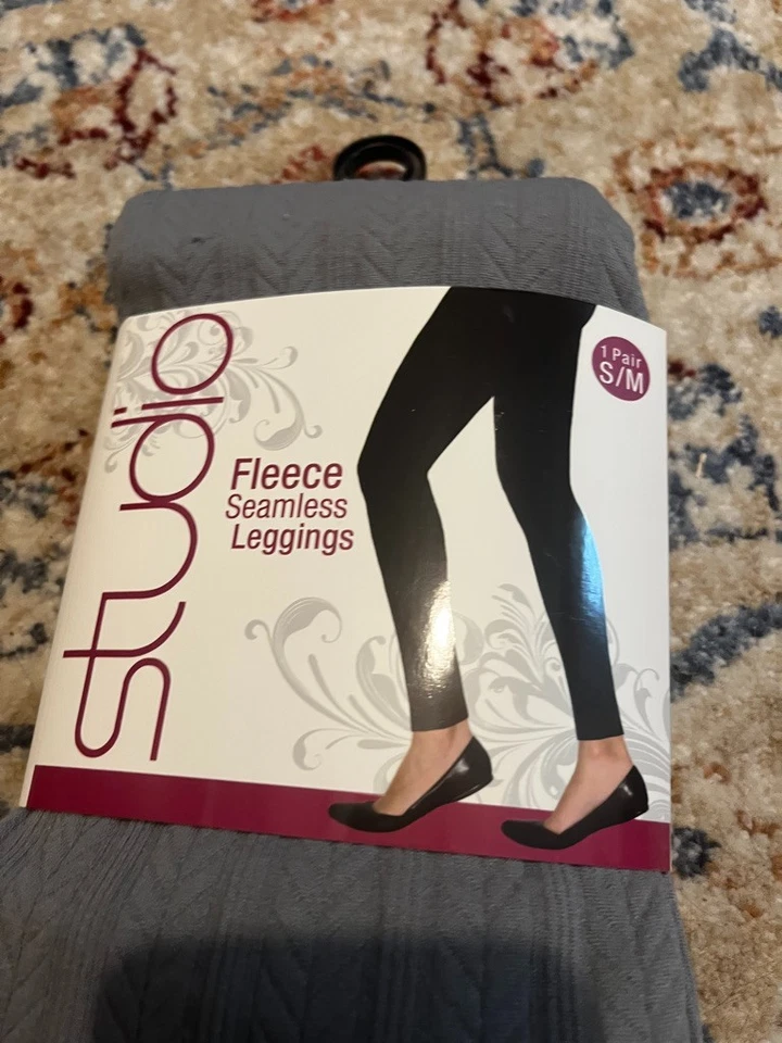 NWT  Studio Women GRAY Fleece Leggings Yoga  Slimming SZ S/M - Image 1 of 2
