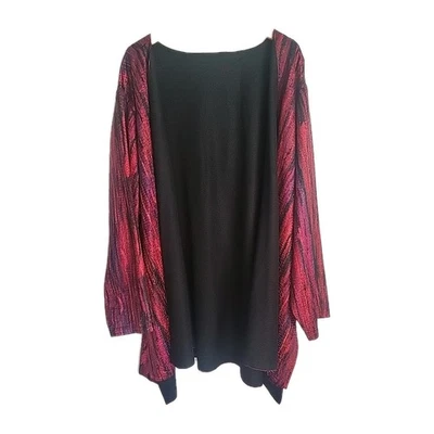 CATHERINES Reversible Open Front Drape Lagenlook Kimono Cardigan 5X 34/36 W  - Image 1 of 4