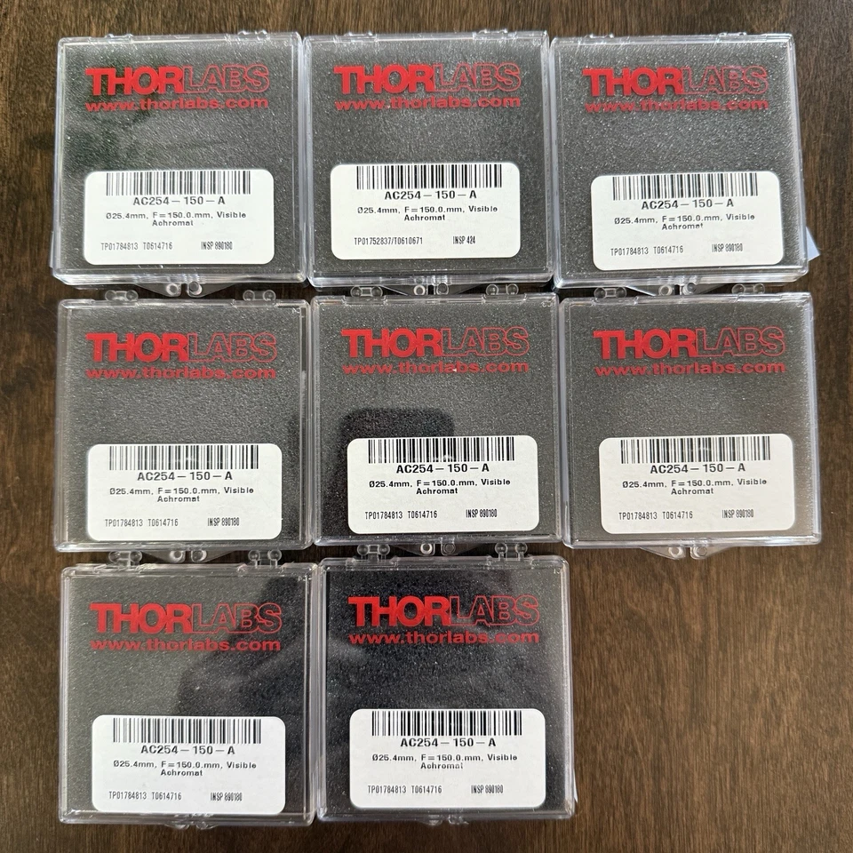 8PCS THORLABS AC254-150-A F=150.0mm visible Achromat lens - Image 1 of 4