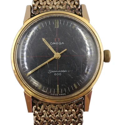 OMEGA Seamaster 600 manual - mostrador técnico relógio folheado a ouro por volta de 1966, funcionando - Imagem 1 de 4