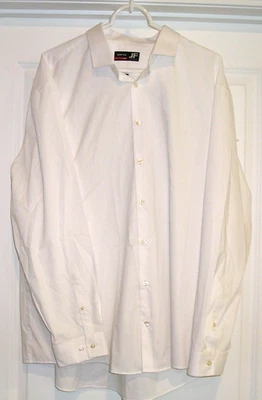 JF. CAMISA SOCIAL MASCULINA JFERRAR SLIM FIT STRETCH (18-18.5 34/35) BRANCA ABOTOADA! - Imagem 1 de 4