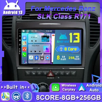 CarPlay estéreo de coche 256 GB para Mercedes Benz Clase SLK 2004-10 Android 13 navegación DSP Foto 1 de 4