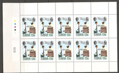 Tonga SC # 485-488 Royal Wedding 1981.Specimen. Whole sheet . Set of Four. MNH Cover
