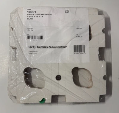 Bandeja SC 2451012 Inserto individual para cupcakes 4-3/8"x4-3/8"x7/8 liso paquete de 200 Foto 1 de 2
