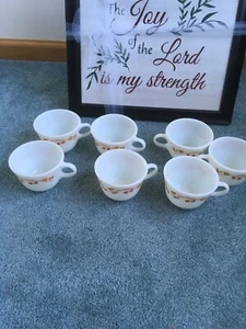 7 PYREX Corning Ware Harvest Home Golden Wheat Berrys KAFFEETASSEN 70er Jahre - Bild 1 von 12