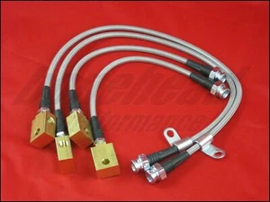 Techna-Fit Stainless Steel Braided Brake Lines for 2009-2013 Nissan GT-R R35 - Picture 1 of 5