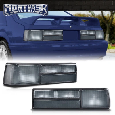 Fit For 87-93 Ford Mustang LX Smoke Tail Lights Brake Lamps Left+Right Side Foto 1 de 4