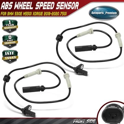 Sensor de velocidad de rueda ABS frontal de 2 piezas para BMW 530e M550i xDrive 2018-2020 750i Foto 1 de 4