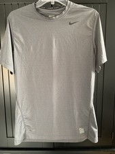Men’s Nike Pro Combat Compression Athletic Short Sleeve Shirt Sz M Gray