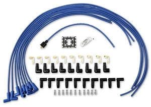 Accel 4041B Super Stock Universal 8mm Spark Plug Wire Set - Blue 90° Boots - Picture 1 of 4
