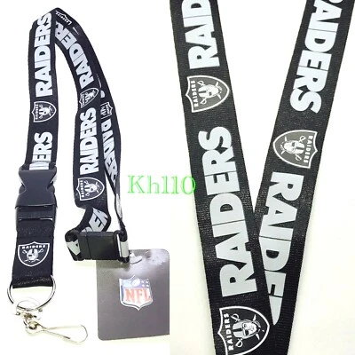 Oakland Raiders NFL Keychain Lanyard- Black Color - Image 1 of 2