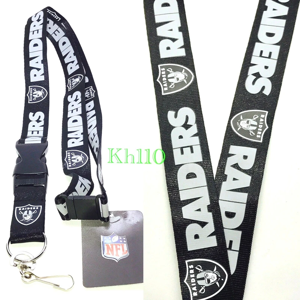 Oakland Raiders NFL Breakaway Lanyard With Key Ring Pro Specialties Group 234657