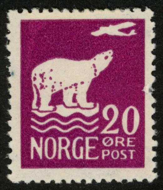 挪威 1925 (NK 135, MI 114, SC 109) - 北极熊 - 全新无标签 — 第 1/1 张图片