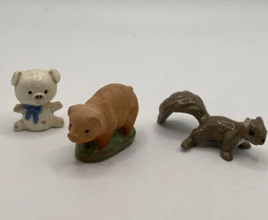 Vintage Miniature Squirrel, Pig & Bear Set Doll House - Picture 1 of 12