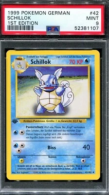 PSA 9 Pokemon 1999 German Deutsch 1st Edition Base Schillok Wartortle #42 - Image 1 of 2