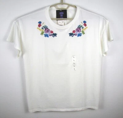 Camiseta Uniqlo X Anna Sui Nueva con Etiquetas Grande Marfil Algodón Manga Acampanada Floral Bordada Foto 1 de 3