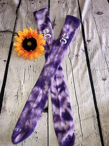 Custom Tie Dyed Pro Feet tube Socks Purple “G” gymcat gymnastics one size NWOT - Picture 1 of 5