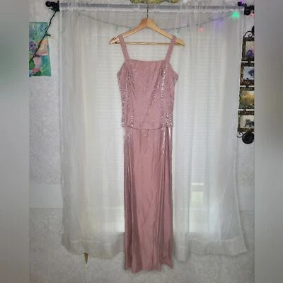 Vestido de novia David para mujer talla 6 rosa brillante dama de honor novias criada Foto 1 de 4