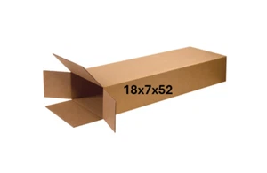 18" x 7" x 52" CARDBOARD BOX - 275 lb - SIDE LOADING - SINGLE GUITAR BOX - Picture 1 of 2