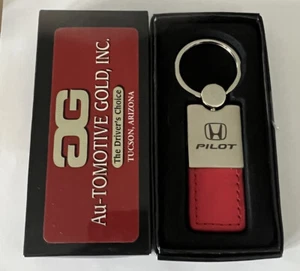 HONDA PILOT Pink Leather & Metal Keychain NEW IN BOX - Picture 1 of 1